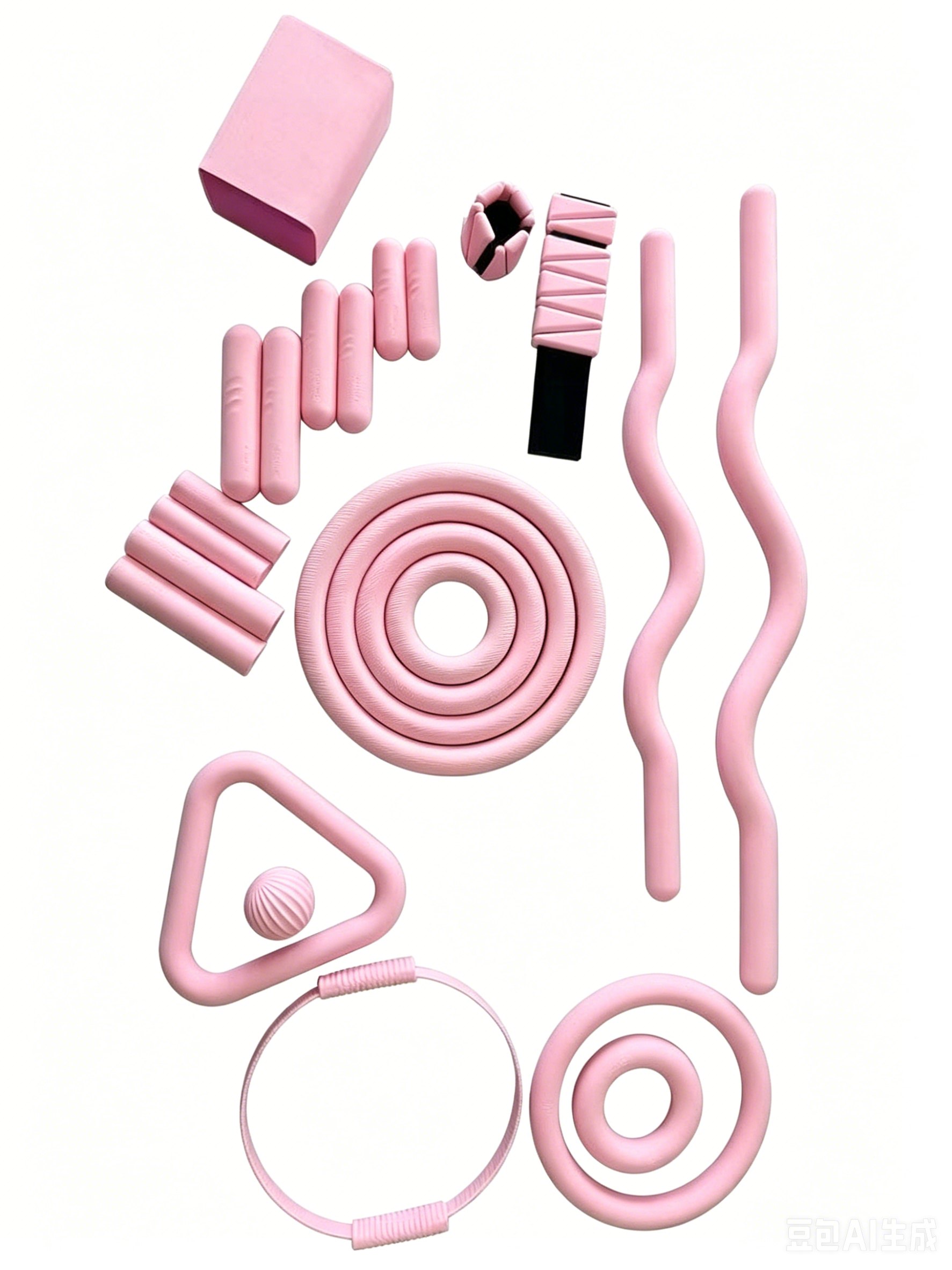 Pink silicone weighted fitness product collection