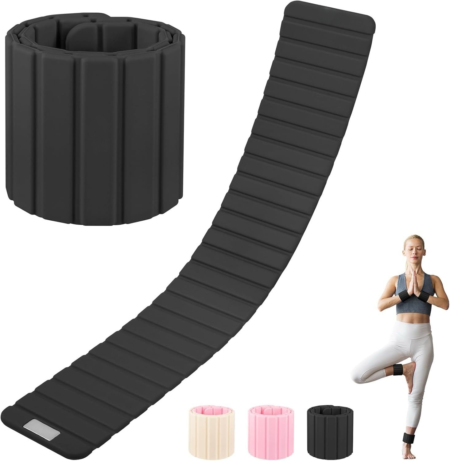 Magnetic silicone arm wrist and ankle weights with segmented iron core