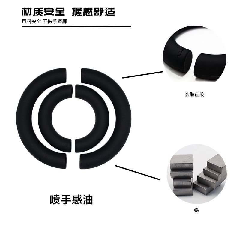 Semi-round silicone dumbbell detail showing silicone coating and iron core