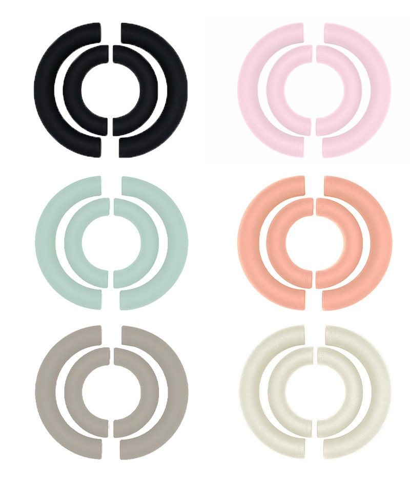 Semi-round silicone dumbbells in six stock colors for Pilates training