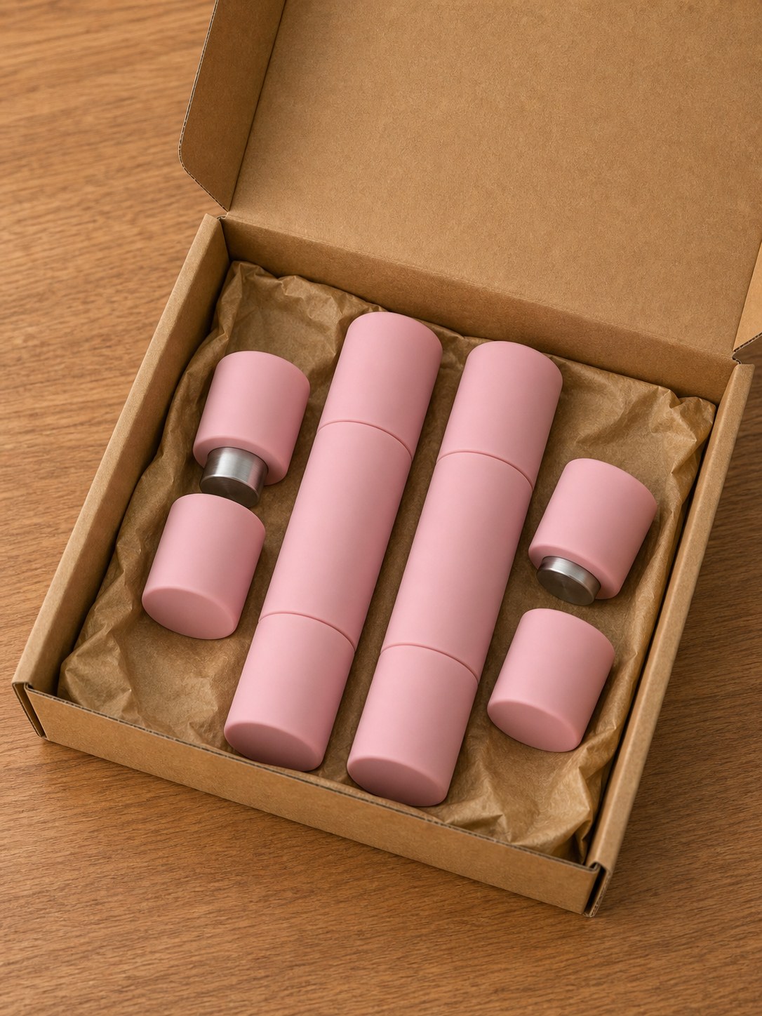 Kraft paper box packaging reference for magnetic adjustable silicone dumbbells
