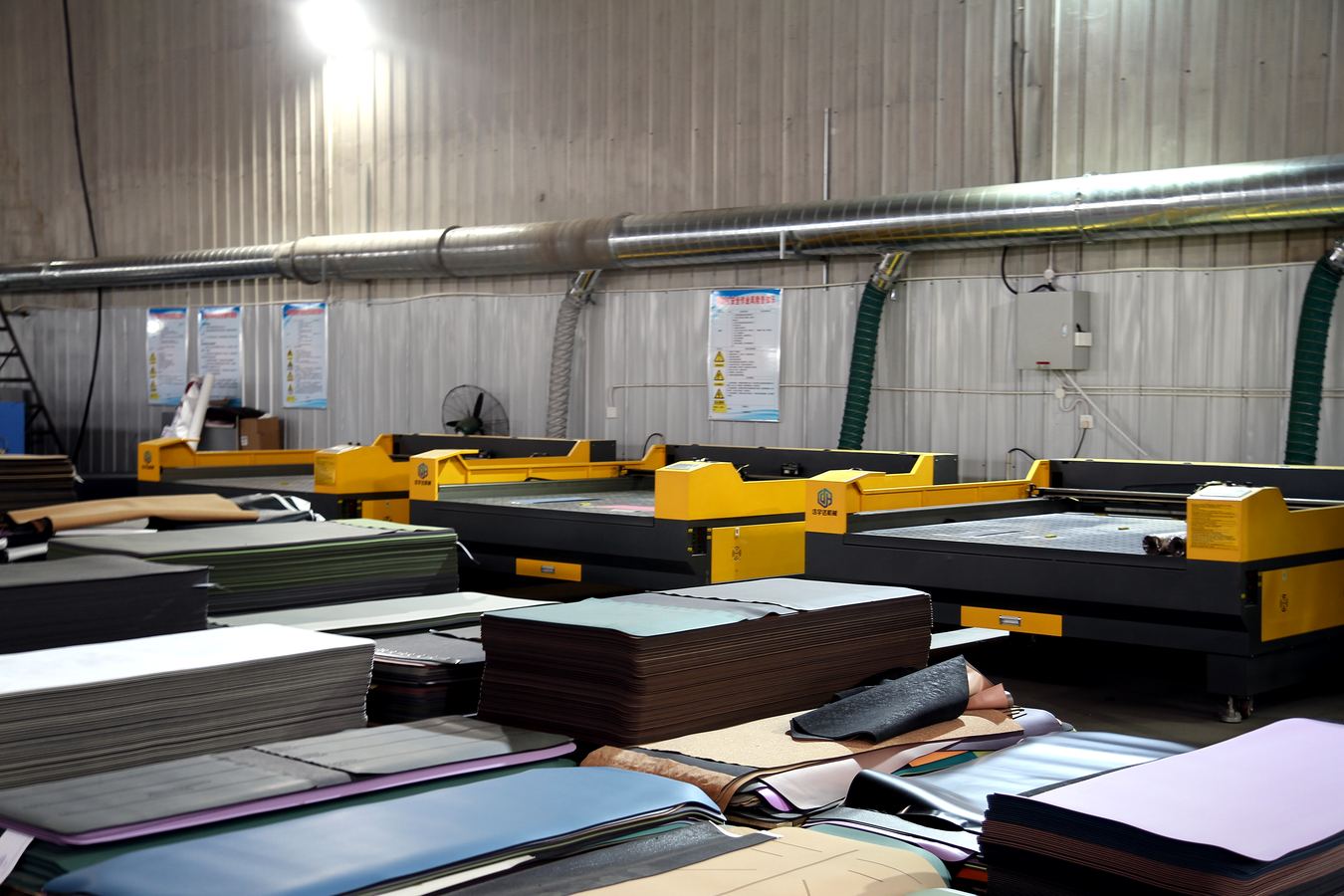 Materials and yoga mat production area inside TORQUE factory