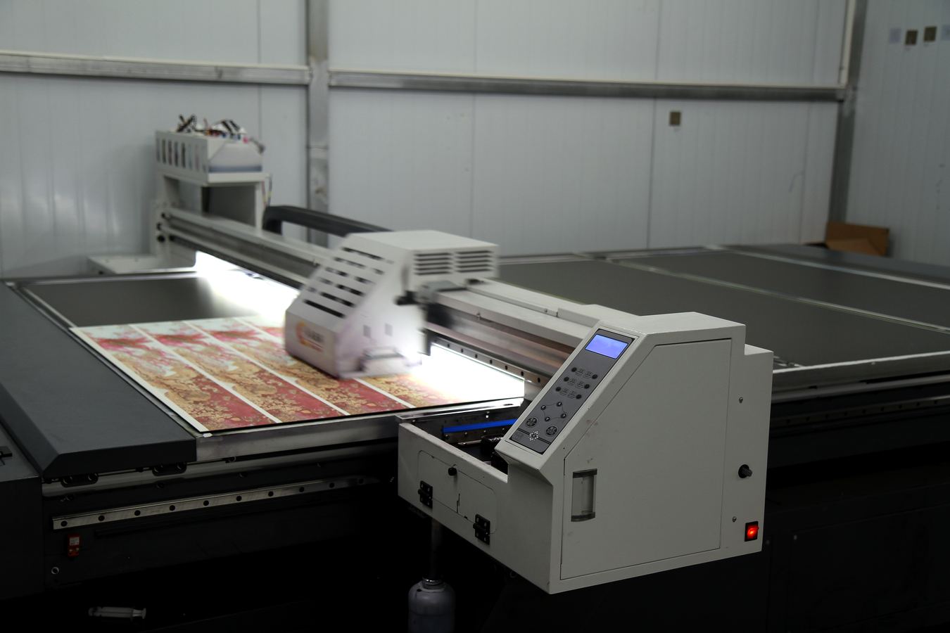 Custom printing equipment used for branded fitness product production