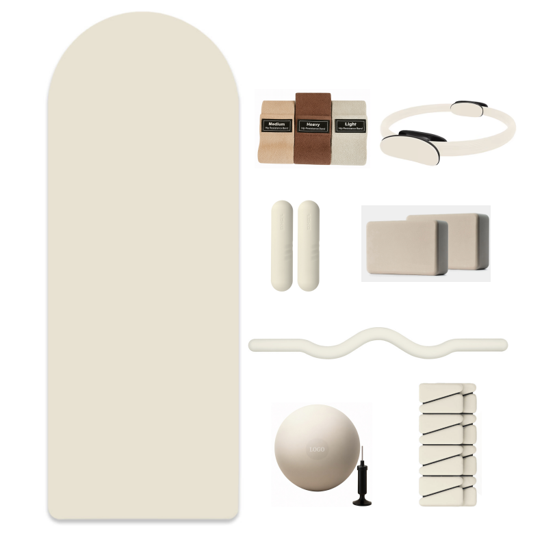 beige yoga and Pilates equipment collection for private label branding