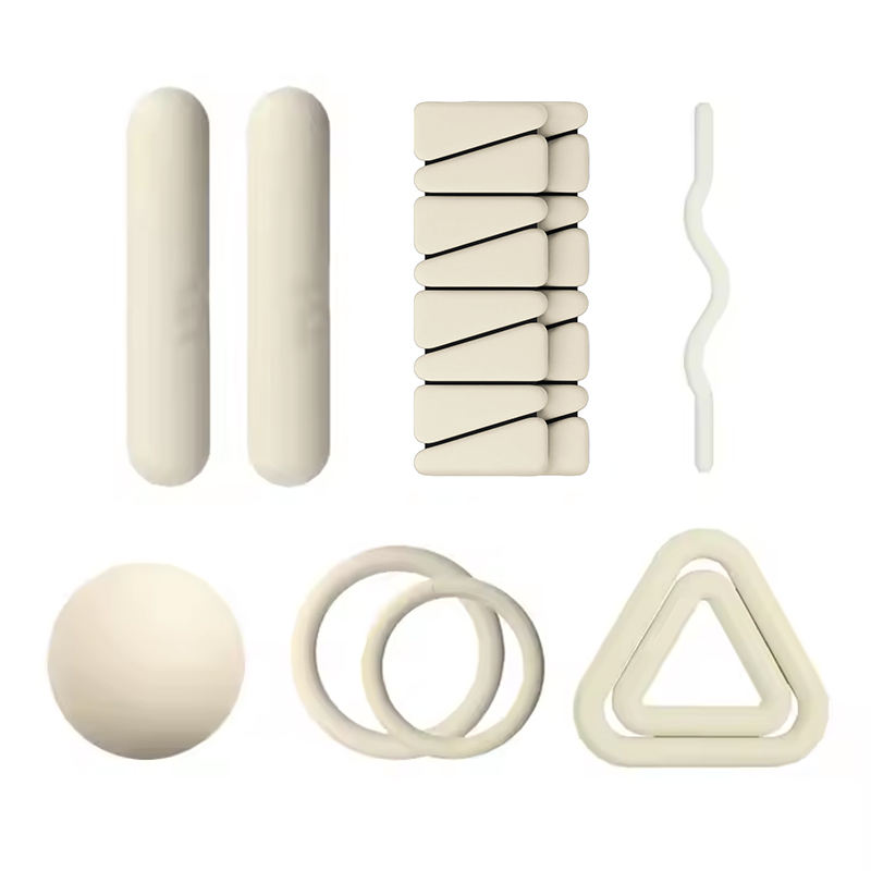 coordinated Pilates accessories collection in matching cream color