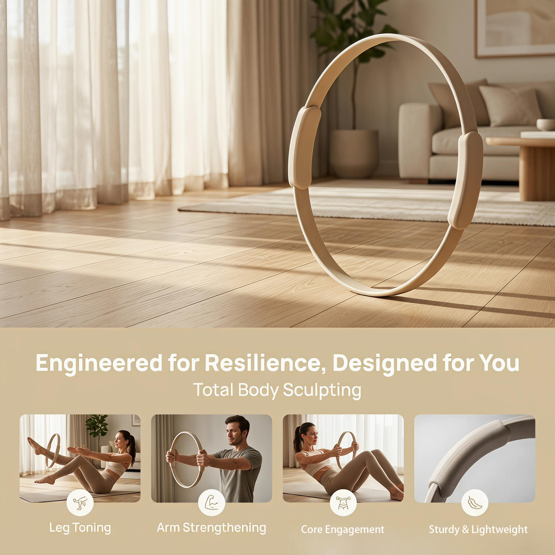 Silicone Pilates ring for leg, arm and core training