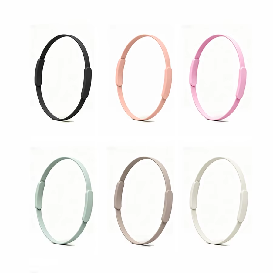 Six displayed color options for the silicone Pilates ring